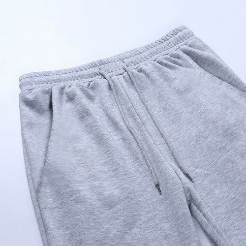 Thick Stacked Sweatpants For Woomen Drawstring High Waisted Trousers